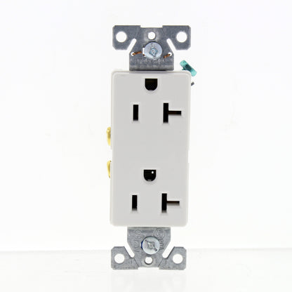 Eaton White Commercial Decorator Receptacle Duplex Outlet 5-20R 20A 6352W