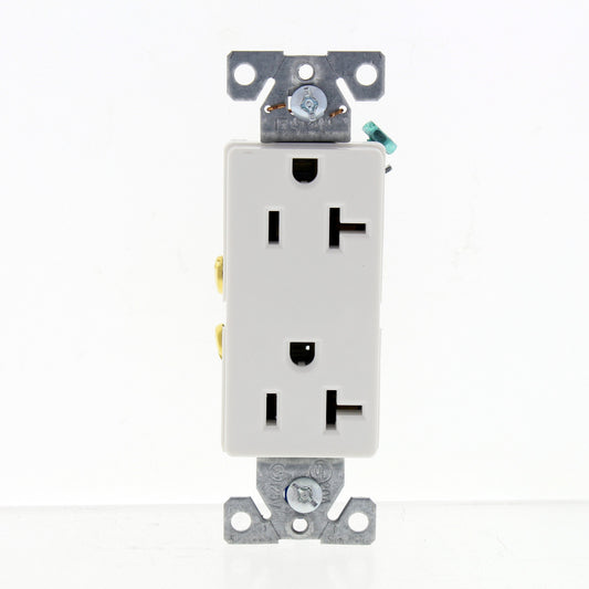 Eaton White Commercial Decorator Receptacle Duplex Outlet 5-20R 20A 6352W