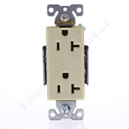 Eaton Ivory Industrial Decorator Wing Receptacle Duplex Outlet 5-20R 20A 6362V