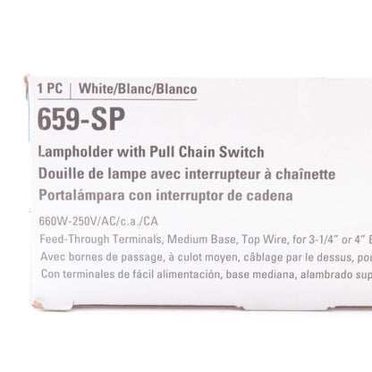 Eaton Porcelain Ceiling Lampholder Pull Chain Light Socket 250W 4-Terminal 659