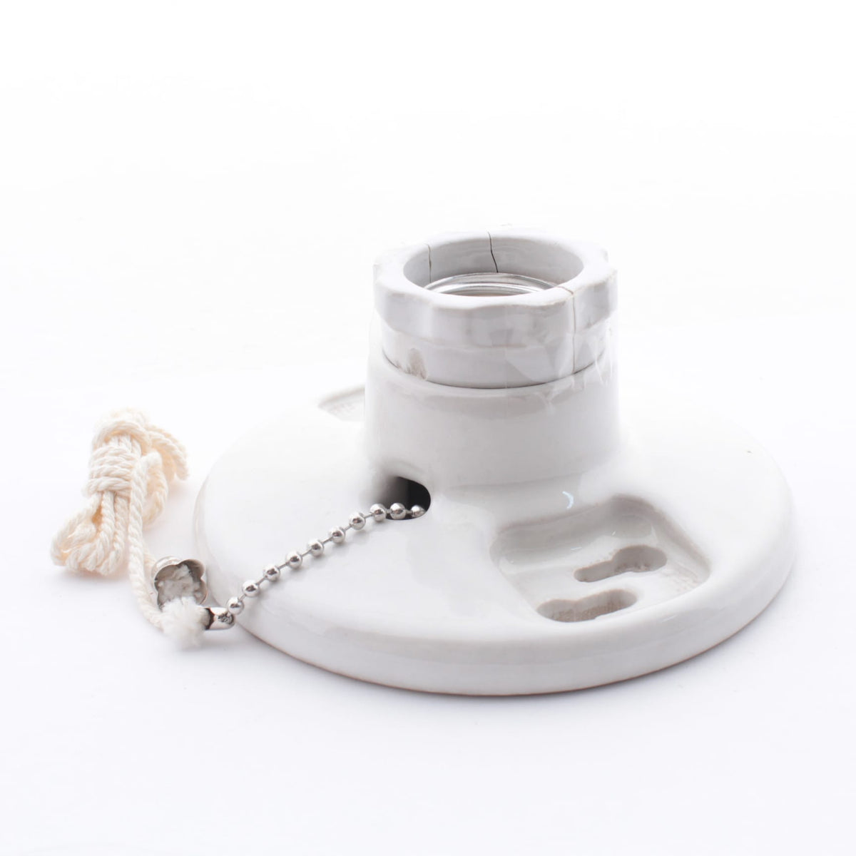 Eaton Porcelain Ceiling Lampholder Pull Chain Light Socket 250W 4-Terminal 659