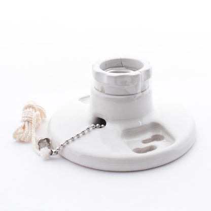 Eaton Porcelain Ceiling Lampholder Pull Chain Light Socket 250W 4-Terminal 659
