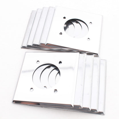 Eaton #68 Chrome-Metal Power Receptacle Outlet Wallplate Range Dryer 2.15" 10pcs