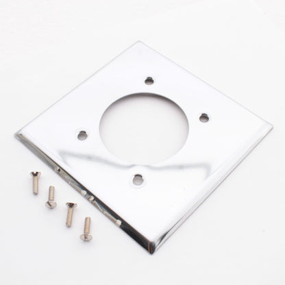 Eaton #68 Chrome-Metal Power Receptacle Outlet Wallplate Range Dryer 2.15" 10pcs