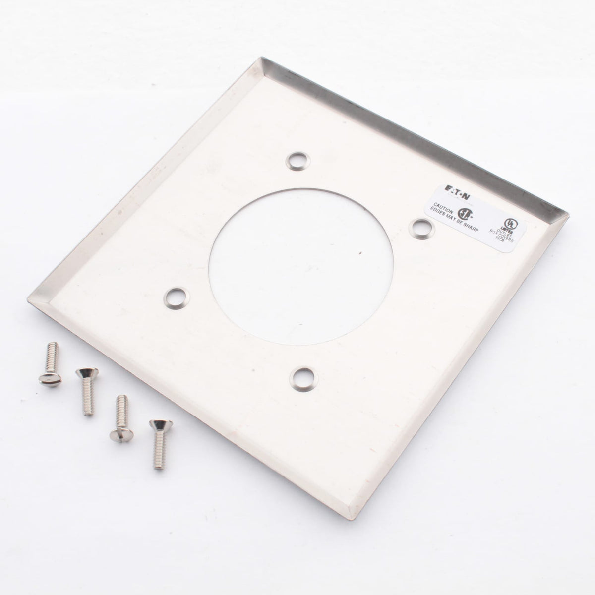 Eaton 68 Chrome 2-Gang Power Outlet 2.15" Chrome Plated Steel Wallplate Cover