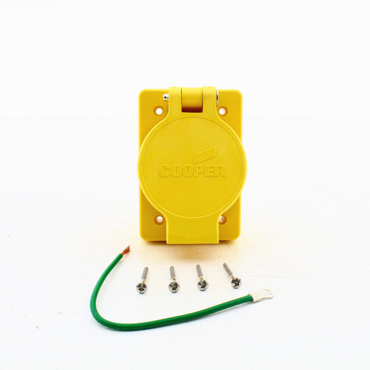 Eaton 7413RW Yellow Watertight 20A 120/208V Non-NEMA 3-Phase Locking Receptacle