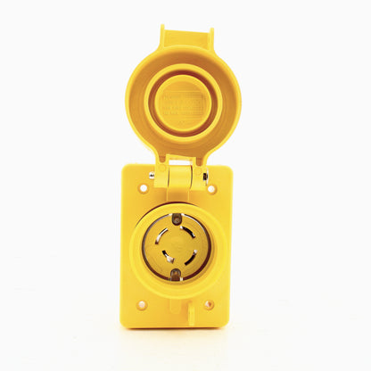 Eaton 7413RW Yellow Watertight 20A 120/208V Non-NEMA 3-Phase Locking Receptacle