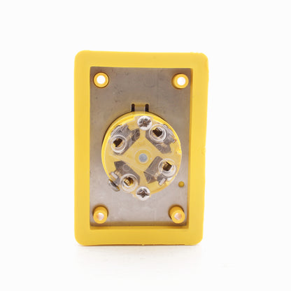 Eaton 7413RW Yellow Watertight 20A 120/208V Non-NEMA 3-Phase Locking Receptacle