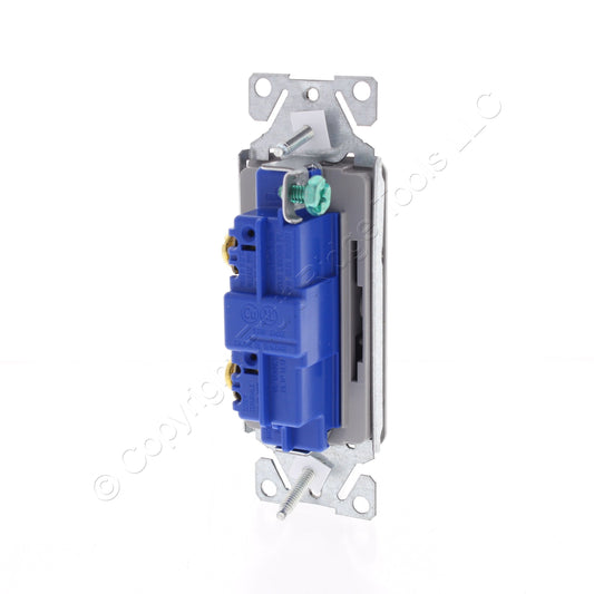 Eaton 7501GY Gray 15A Single Pole Decorator Rocker Light Switch 120/277V