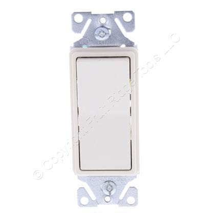 Eaton 7501LA Light Almond Decorator Rocker Light Switch 15A Single Pole 120/277V