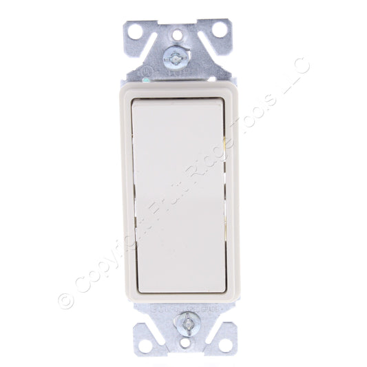Eaton 7501LA Light Almond Decorator Rocker Light Switch 15A Single Pole 120/277V