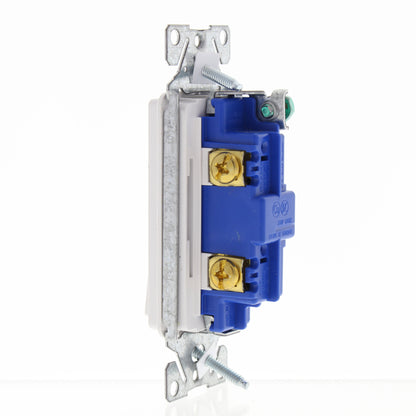 Eaton 7501W White Residential Single Pole ON/OFF Decorator Rocker Switch 15A