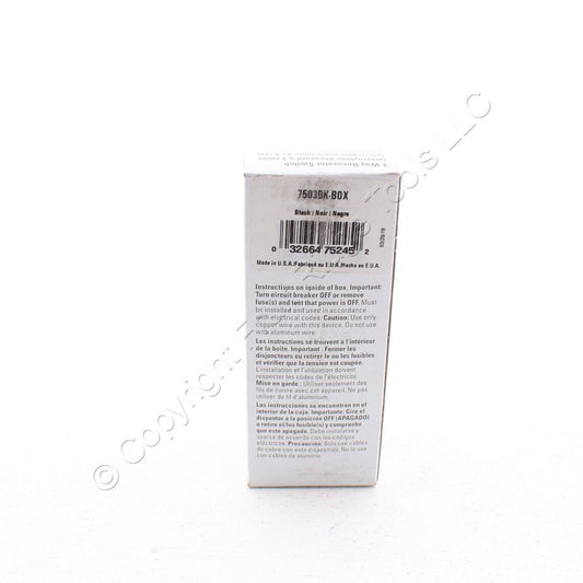 Eaton Black Residential Decorator Rocker Wall Light Switch 3-Way 15A 7503BK