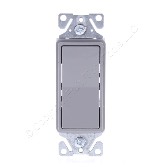Eaton 7503GY Gray 15A Residential 3-Way Rocker Light Switch Decorator Control