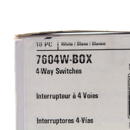 Eaton 7604W White 10 Commercial Decorator 4-WAY Rocker Wall Light 10-Pack