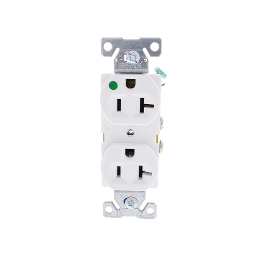 Eaton 8300W White Duplex Receptacle Outlet NEMA 5-20R 20A 125V Hospital Grade
