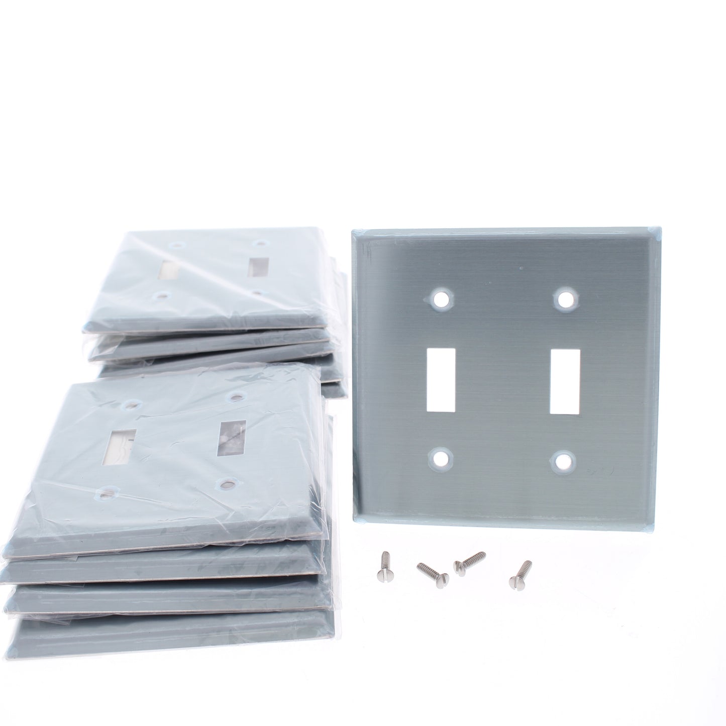 10 Eaton Non-Magnetic Stainless Steel 2Gang Toggle Switch Cover Wallplates 93072