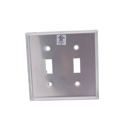 10 Eaton Non-Magnetic Stainless Steel 2Gang Toggle Switch Cover Wallplates 93072