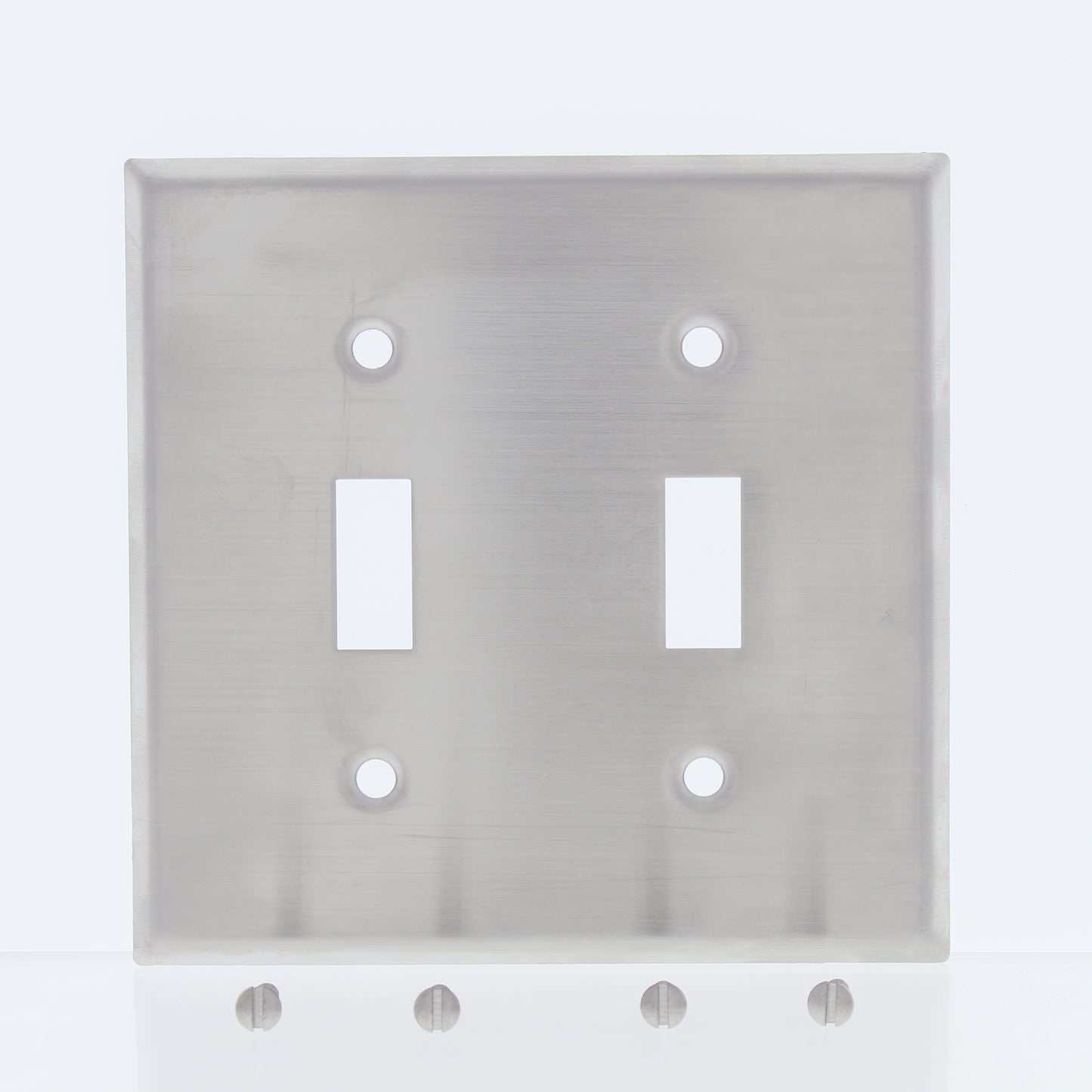 Eaton Non-Magnetic Stainless Steel 2-Gang Toggle Switch Cover Wallplate 93072