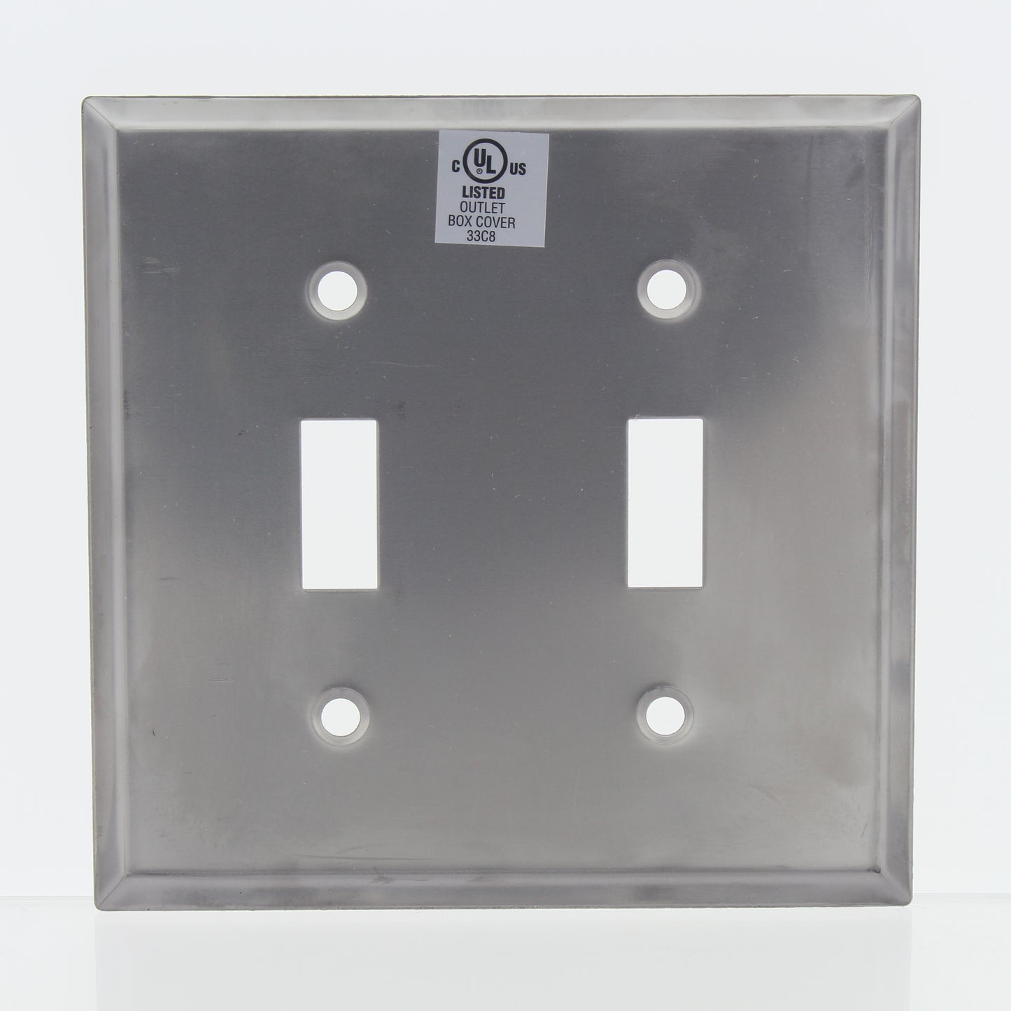 Eaton Non-Magnetic Stainless Steel 2-Gang Toggle Switch Cover Wallplate 93072