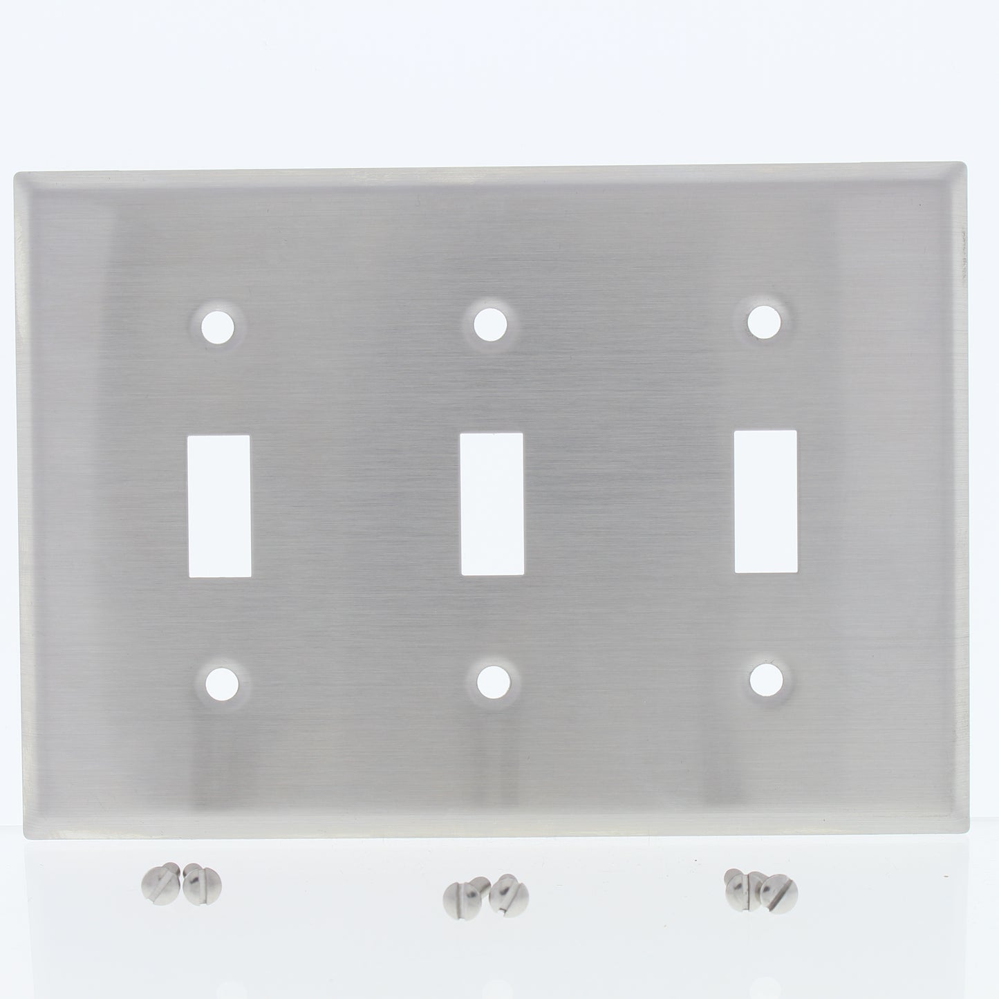 Eaton Non-Magnetic Stainless Steel 3-Gang Toggle Switch Cover Wallplate 93073