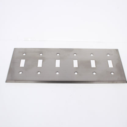 Eaton 93076 Non-Magnetic Stainless Steel 6-Gang Toggle Switch Wallplates 5-Pack