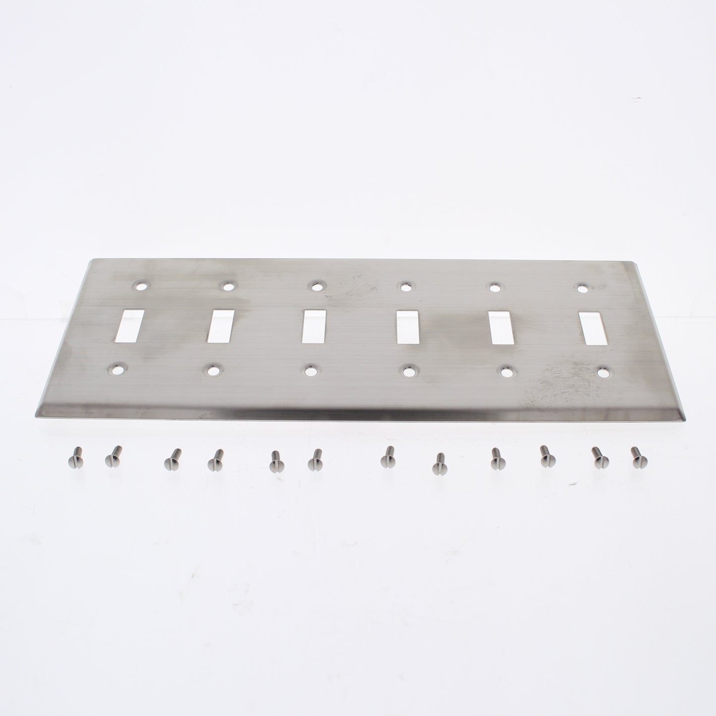 Eaton 93076 Non-Magnetic Stainless Steel 6-Gang Toggle Switch Cover Wallplate