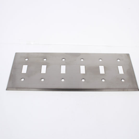 Eaton 93076 Non-Magnetic Stainless Steel 6-Gang Toggle Switch Cover Wallplate
