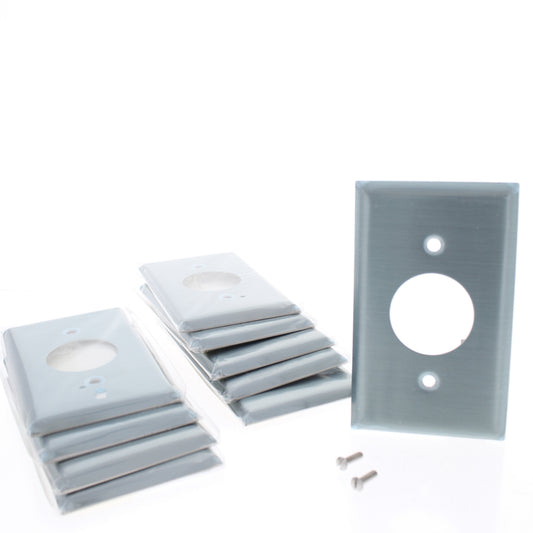 10 Eaton Stainless Steel Receptacle Wallplate Single Outlet Covers 1.40" 93091