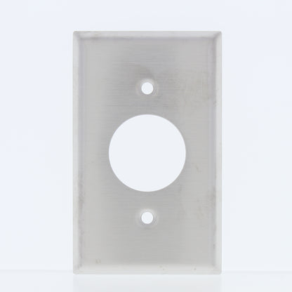 Eaton 1G Stainless Steel Receptacle Wallplate Single Outlet Cover 1.40" 93091