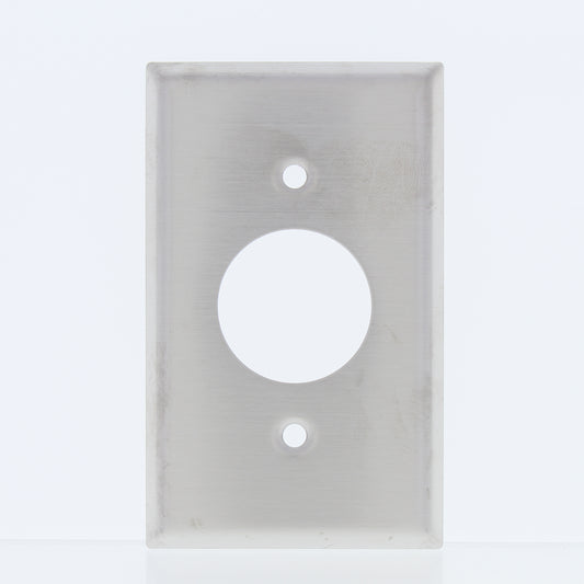 Eaton 1G Stainless Steel Receptacle Wallplate Single Outlet Cover 1.40" 93091