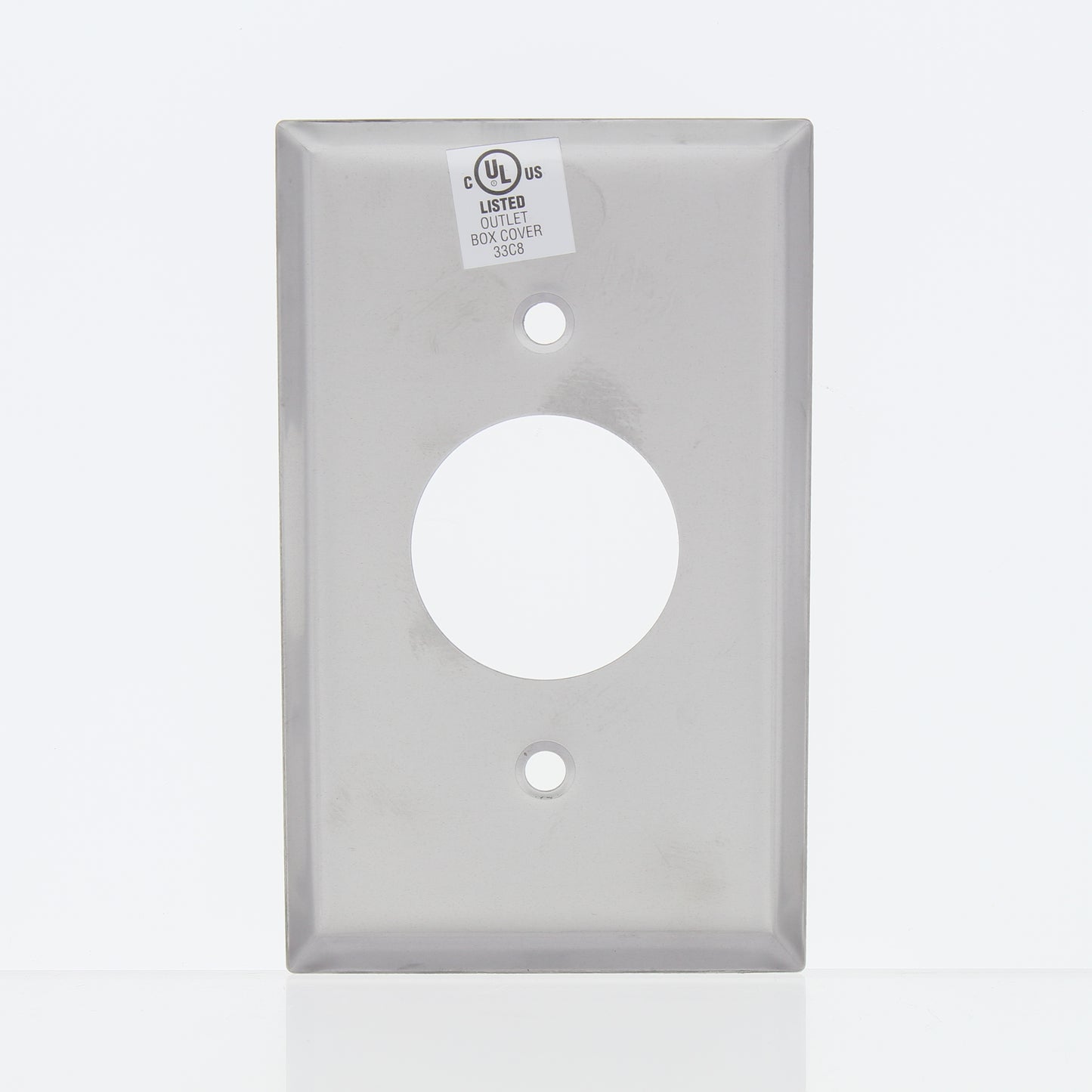 Eaton 1G Stainless Steel Receptacle Wallplate Single Outlet Cover 1.40" 93091