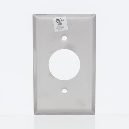 Eaton 1G Stainless Steel Receptacle Wallplate Single Outlet Cover 1.40" 93091