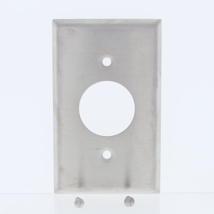 Eaton 1G Stainless Steel Receptacle Wallplate Single Outlet Cover 1.40" 93091
