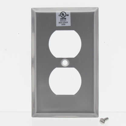 Eaton 93101 Stainless Steel Receptacle Duplex Outlet Cover Wallplate Wall Plate