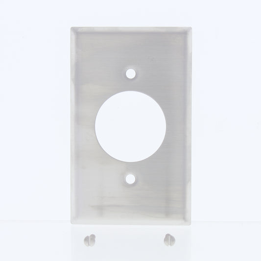 Eaton 1G Stainless Steel Receptacle Wallplate Single Outlet Cover 1.60" 93111