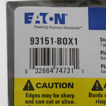 Eaton 1-Gang Type 302 Non-Magnetic Stainless Steel BLANK Cover Wall Plate 93151