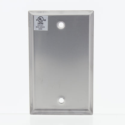 Eaton 1-Gang Type 302 Non-Magnetic Stainless Steel BLANK Cover Wall Plate 93151