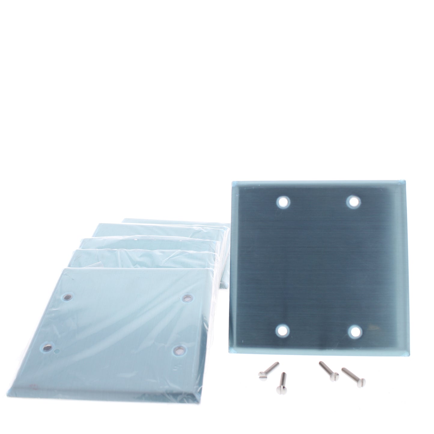 Eaton 93152 Stainless Steel 2-Gang Non-Magnetic Blank Cover Wallplates 10-Pack