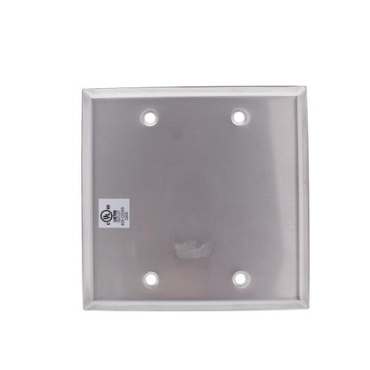 Eaton 93152 Stainless Steel 2-Gang Non-Magnetic Blank Cover Wallplates 10-Pack