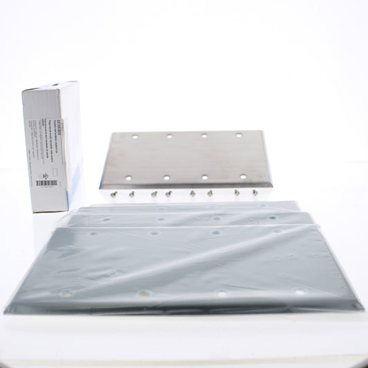 5 Eaton 4Gang NONMagnetic Stainless Steel Box Mount Blank Cover Wallplates 93154
