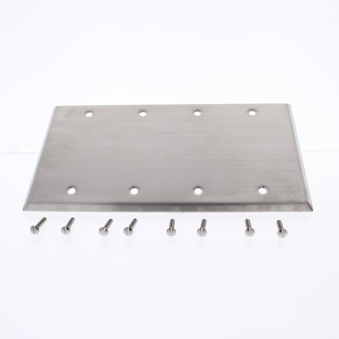 5 Eaton 4Gang NONMagnetic Stainless Steel Box Mount Blank Cover Wallplates 93154