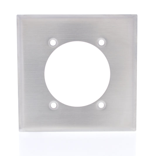 Eaton 93223 Stainless Steel 2-Gang 2.47" Hole Receptacle Non-Magnetic Wallplate