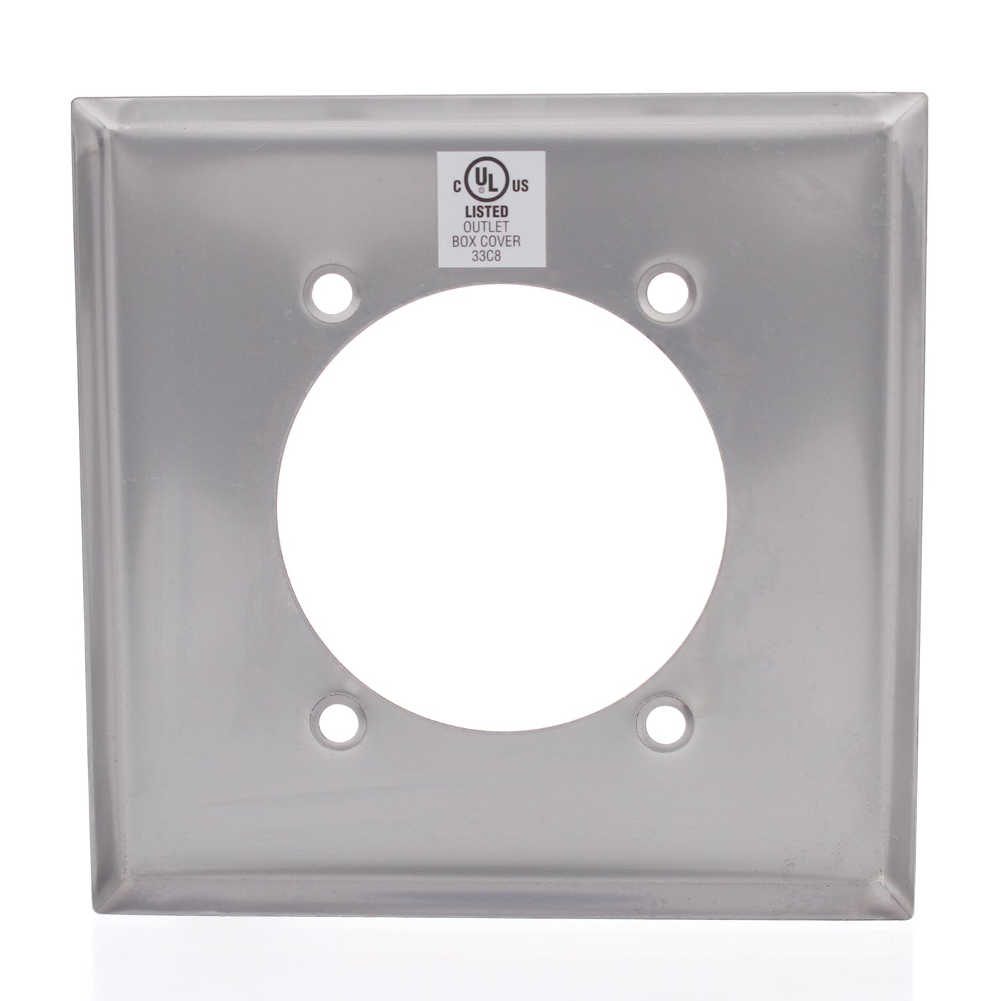 Eaton 93223 Stainless Steel 2-Gang 2.47" Hole Receptacle Non-Magnetic Wallplate