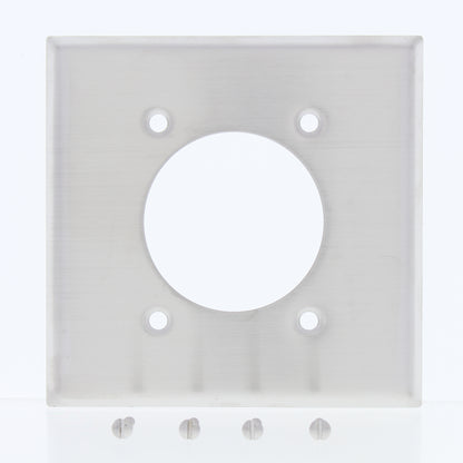 Eaton Stainless 2G Receptacle 2.1563" Wallplate Outlet Dryer Range Welder 93227