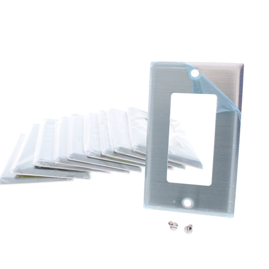 10 Eaton Non-Magnetic Stainless Steel Decorator Wallplate Covers Gfci Gfi 93401