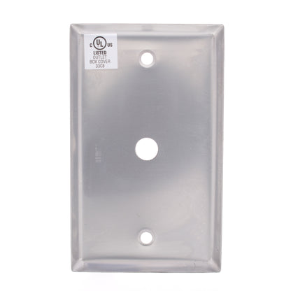 Eaton 93696 Non-Magnetic Stainless Phone TV Cable Box Mount Wallplate .375" Hole