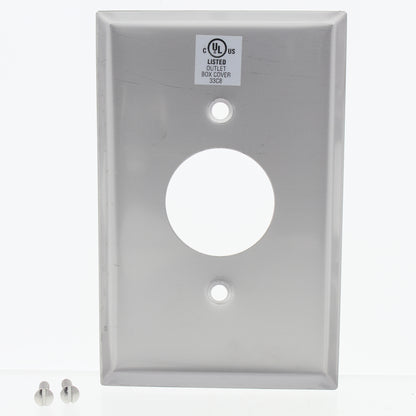 Eaton Mid-size Non-Mag Stainless Steel 1.406" Receptacle Wallplate Cover 93991