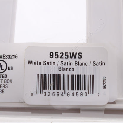 Eaton 9525WS White Satin 5-Gang Decorator Unbreakable Wallplate Rocker Cover