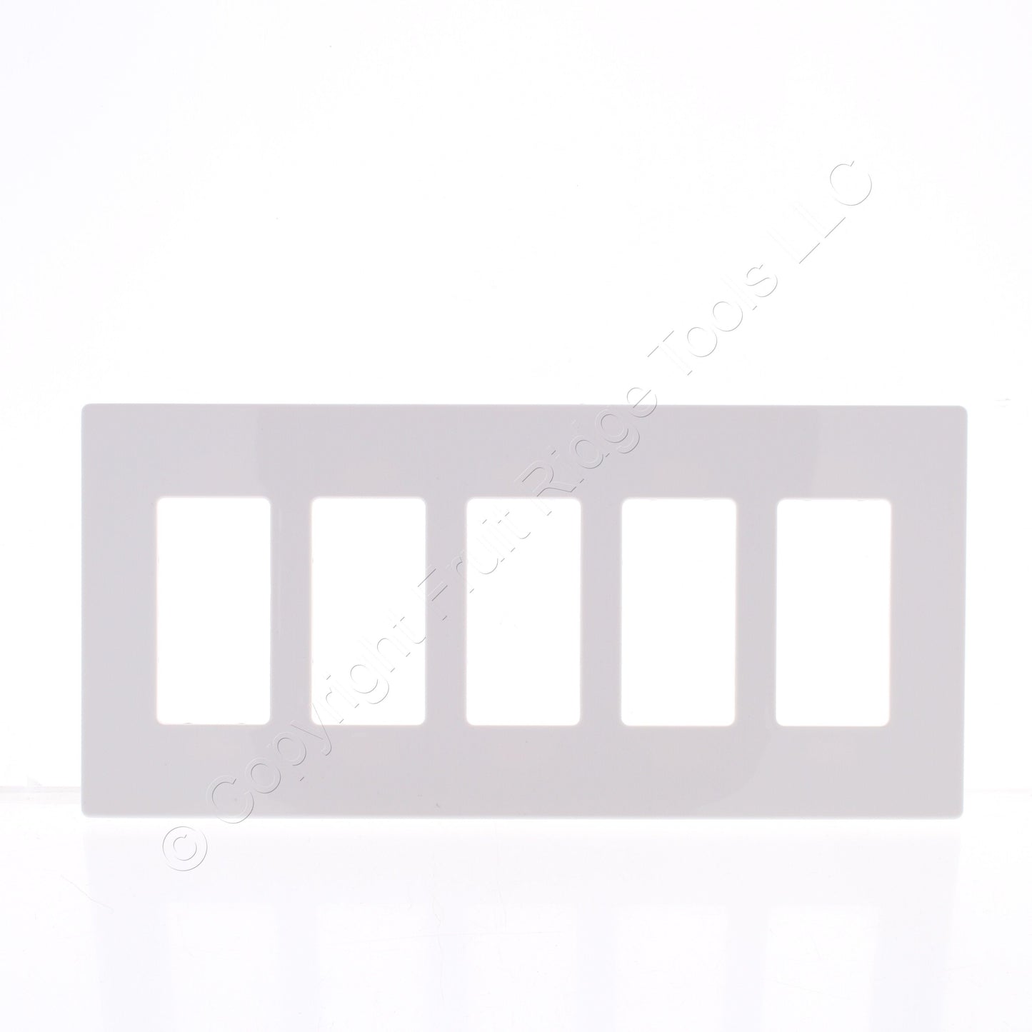 Eaton 9525WS White Satin 5-Gang Decorator Unbreakable Wallplate Rocker Cover